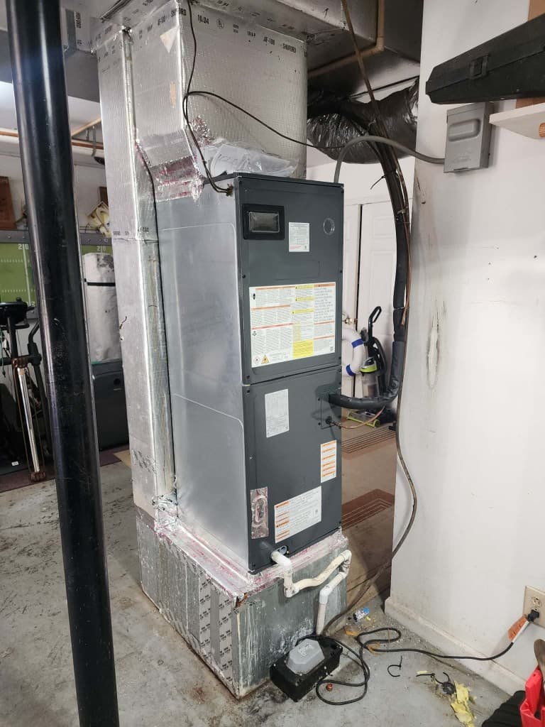 Indoor furnace and ductwork installation